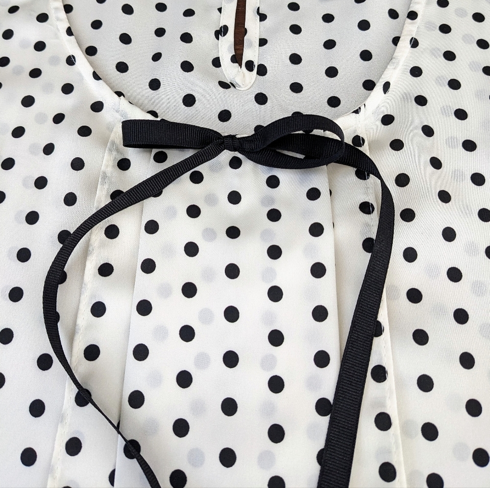 Worthington Bow Polka Dot Blouse